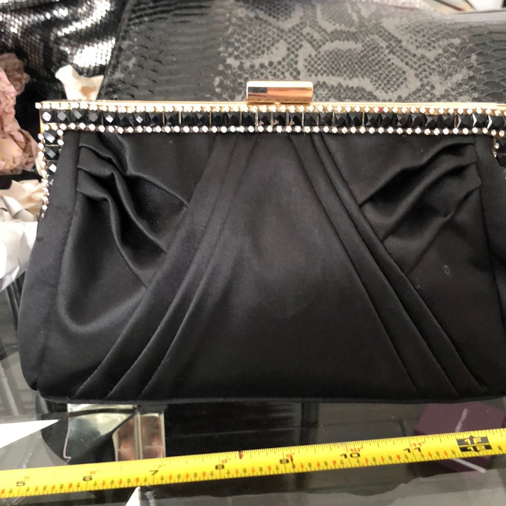Satin evening clutch